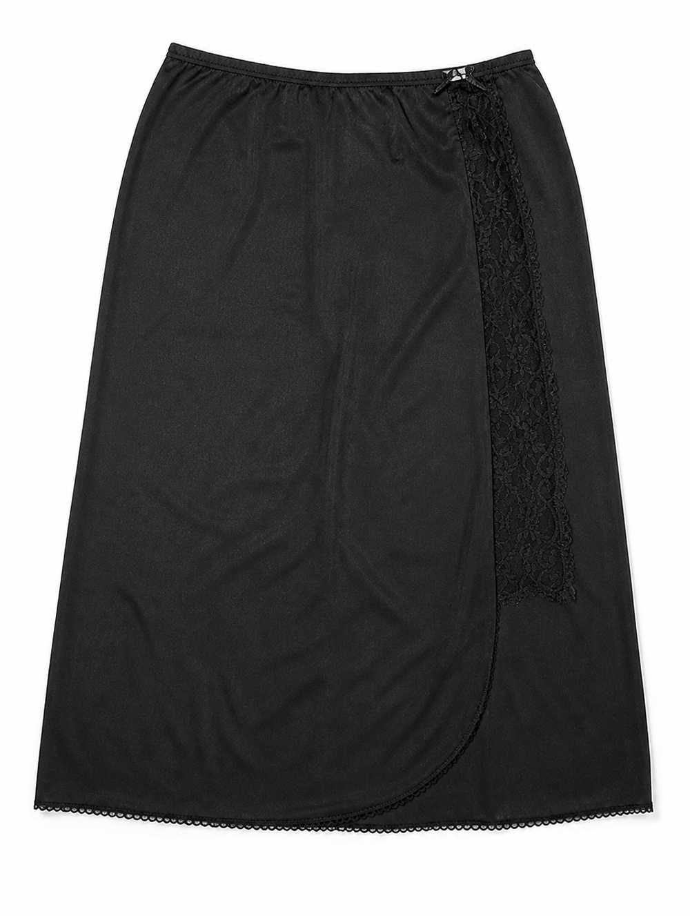 Vintage Black Undergarment Half Skirt with Lace Detail Size S-M